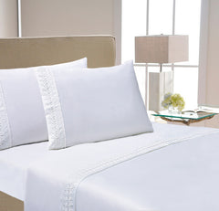 4 Piece Lace Sheet Set - Assorted Colors