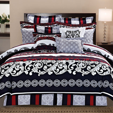 10 Piece Reversible Printed Comforter - Assorted Colors